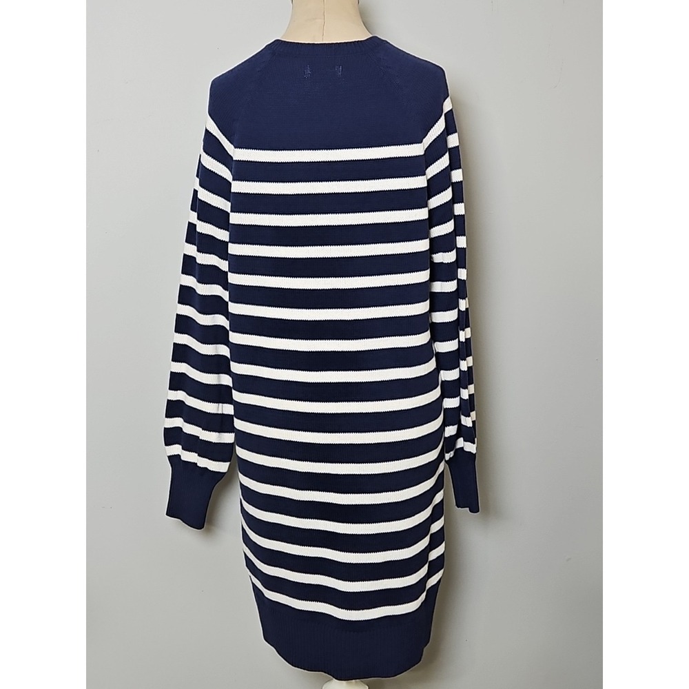 Sonoma Goods For Life Henley Sweater Dress In Navy White Stripe Size Small - Picture 5 of 10